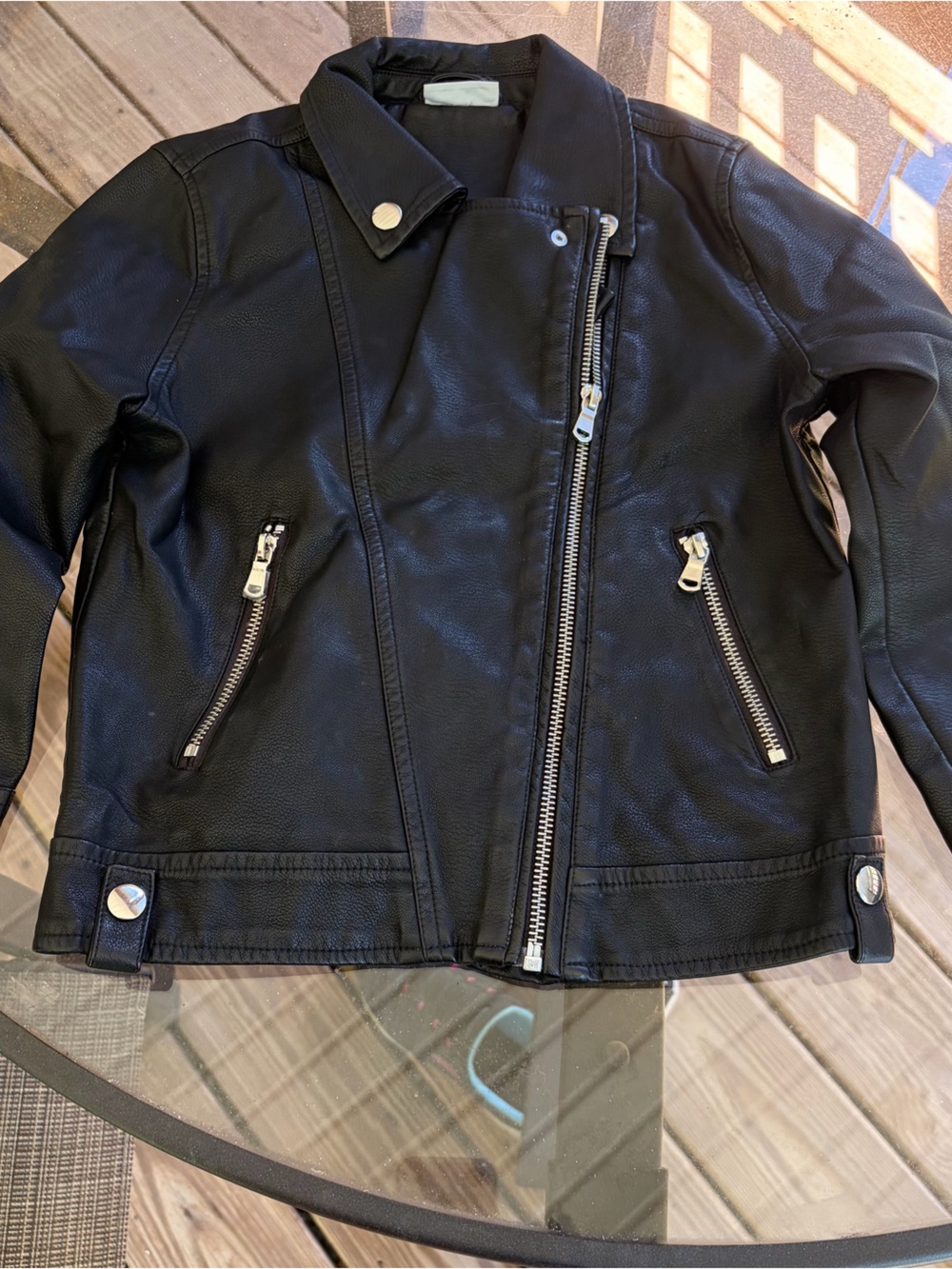 Kids  Faux Leather Moto Jacket